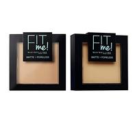 Maybelline New-York - Poudre Compacte Fit Me Matte & Poreless - Peaux normales à grasses - 220 Beige Naturel - 9 g & Maybelline New-York - Poudre Compacte Fit Me Matte - 250 Beige Ensoleillé - 9 g
