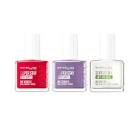 MAYBELLINE NEW YORK - SuperStay Ink Bonder - Coffret Vernis à Ongles - Couleurs Intenses & Pigmentées - Longue Tenue - Fini Brillant - Technologie Nail Bonding - Rouge + Violet + Base