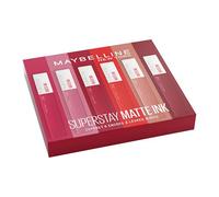 Maybelline New York - Coffret Exclusif de 6 Rouges à Lèvres Liquides Longue Tenue - Superstay Matte Ink - Teintes: Lover (15)/Seductress (65)/Artist (120)/Dancer (118)/Pioneer (20)/Voyager (50)