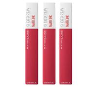 Maybelline New York SuperStay Matte Ink Solide Lèvres Résultat Couvre et Uniforme Effet Matte Durabilité Environ 16h Couleur 80 Ruler - 3 Cosmétiques