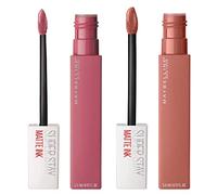 Maybelline New York SuperStay Matte Ink Teinte à Lèvres Couleur 15 Lover + SuperStay Matte Ink Teinte à Lèvres Couleur 65 Seductress - 2 Rouges à Lèvres avec Applicateur de Pointe