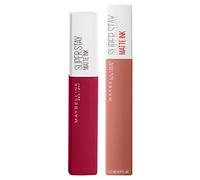 Maybelline New York SuperStay Matte Ink Teinte à Lèvres Effet Opaque Couleur Intense Longue Durée avec Applicateur de Précision Kit de Maquillage de 2 Rouges à Lèvres avec 115 Founder et 65 Seductress
