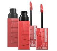 Maybelline New York SuperStay Vinyl Ink Lot de 2 tubes de couleur à lèvres 35 Cheeky (rose) + SuperStay Vinyl Ink 15 Peach (pêche)