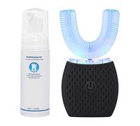 Maybuy Brosse à dents automatique à ultrasons en forme de U pour adulte, brosse à dents électrique sonique à 360 ° avec minuterie automatique, kit de brosse à dents de chargement sans fil pour voyage