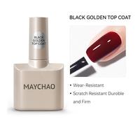 Maychao Vernis À Ongles Gel Sans Lingette Couche De Finition Couche De Base Apprêt Uv Led 12ml Vernis Rehausseur Tremper Vernis Semi Permanent Pour Nail Art.Black Golden Top.