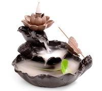Mayco Bell Brûleur d'encens à refoulement en céramique avec papillon en forme de lotus