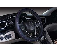 Mayco Bell Housse de Volant de Grande Taille, antidérapante, sûre, Douce, Respirante, Durable, Contour Complet, Prise en Main Confortable en Cuir Microfibre (39,4 à 40,6 cm, Noir et Violet)