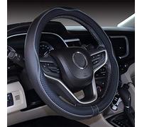 Mayco Bell Housse de Volant de Grande Taille, antidérapante, sûre, Douce, Respirante, Durable, Contour Complet, Prise en Main Confortable en Cuir Microfibre (39,4 à 40,6 cm, Noir et Gris)