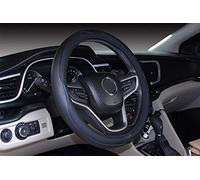 Mayco Bell Housse de volant de voiture pour homme et femme - Antidérapante, sûre, douce et respirante (noir, 37 à 38 cm)