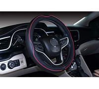 Mayco Bell Housse de volant de voiture pour homme et femme, antidérapante, sûre, douce, respirante (noir rouge)