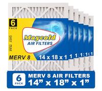 Maycold MERV 13 Lot de 6 filtres à air plissés haute efficacité pour climatisation et fournaise 35 x 45 x 1 cm, emballés individuellement dans du plastique