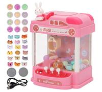 Maycoly Mini Machine à Pinces pour Enfants,Musique Candy Grabber,10 Poupées et 10 Capsules Surprises,Anniversaires et Cadeaux de Noël,Convient aux Enfants de 3 Ans et Plus