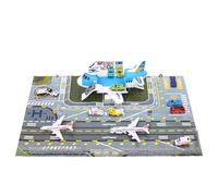 Maycoly Transport Avion Jouet,Total 15 Moyens de Locomotion avec Panneaux de Signalisation et Tapis de Jeu,Avion pour Enfants avec Hélicoptère,Jouet Voiture Enfants 3+ Garçons Filles