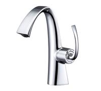MayCon KALY | Mitigeur Lavabo en Laiton Massif | Robinet de Salle de Bain Design Monocommande | Cartouche Céramique | Mousseur Économie d'Eau | Modèle BS-302 (Chromé)