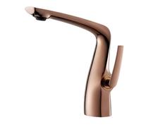 MayCon MISTO | Mitigeur Lavabo en Laiton Massif | Robinet de Salle de Bain Design Monocommande | Cartouche Céramique | Mousseur Économie d'Eau | Modèle BS-301-RG (Rose Brillant)