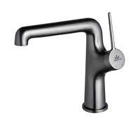 MayCon Mitigeur Salle De Bain | Robinet Pour Lavabo | Monotrou en Laiton Massif | Design Moderne Industriel | Finition Gunmetal | Brossé Gris Noir | Mitigeur Haut | Accessoires Inclus | ARVIS BS-307-G