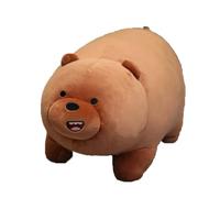 MayDee 3 BareBears Poupée en Peluche - Mignon Ice Bear, Grizzly, Panda Debout Poupée Peluche Jouets pour Enfants Kawaii BareBears Coussin (Brown,28cm)