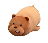 MayDee 3 BareBears Poupée en Peluche, Mignon Ice Bear Grizzly Panda Poupée Peluche Jouets pour Enfants Kawaii BareBears Coussin (Brown,28cm)