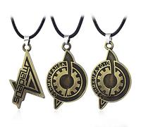 MayDee 3 Collier Steins Gate Pendentif Gears of Fate Accessoires Périphériques De Steins Gate Collier en métal Anime Collection Fan Décoration