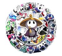 MayDee - 50 Autocollants Hollow Knight, PVC Imperméable, Multi-surfaces, Animé, Outdoor, Usage Unique, toute l'année, Enfants et Adolescents Fans d'Anime et de Jeux Vidéo