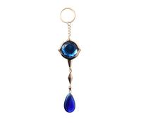 MayDee Accessoires Genshin Furina Focalors, Pendentif Goutte De Cristal Bleu Badge FF Collier Focalors Porte-clés (Porte - clé)