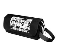 MayDee Anime Blau Lock Boîte à Crayons Imperméable à l'eau Grande Capacité Pencil Box Double Couche Zip Papeterie Box Sac à Main, Noir