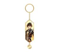 MayDee Genshin Impact Porte-Clés, Pendentif Métal Anime Figure Cosplay Accessories, Long Gland Porte-Clés Décorations Fine, Cadeaux Pour Filles, Pendentifs Pour Hommes (Zhongli)