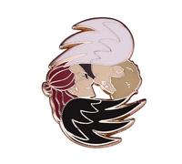 MayDee Good Omens Métal Broche Accessoires pour Vêtements, Good Omen Fanzine Badge Anges Et Démons