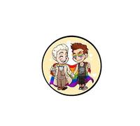 MayDee Insigne émaillé Good Omens Broche Accessoires pour Vêtements, Good Omen Fanzine Badge Anges Et Démons (B)
