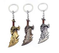 MayDee Porte-clés God of War Kratos Lames du Chaos Hache Épée Porte-clés Chaveiro Bijoux Homme Multicolore 3 pièces 9,0 x 3,5 cm Jeu Vidéo Unisex Grand Enfant