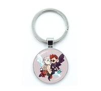 MayDee Porte-clés Good Omens Anges Et Démons Pendentif En Pierre Du Temps Porte-clés Aziraphale Crowley Cadeaux Pour Les Fans (B)