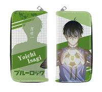 MayDee Portefeuille Anime Blue Lock Unisexe-Coin Pocket-Porte Carte Crédit Blue Lock Portefeuille Porte - Monnaie pour Les élèves du Primaire Et du Secondaire(Yoichi Isagi)