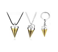MayDee Tengens Collier porte-clés 3 pièces, GurrenLagann pendentif porte-clés, Anime figurine Simon Cosplay Accessoires
