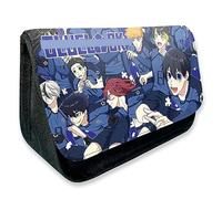 MayDee Trousse à Crayons Blau Lock pour Les élèves du Primaire Et du Secondaire Sac à Crayons Blu Lock Anime Double Zip Grande Capacité (B)