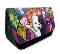 MayDee Trousse à Crayons Danganronpa pour Les élèves du Primaire Et du Secondaire Sac à Crayons Danganronpa Anime Double Zip Grande Capacité (C)