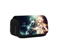 MayDee Trousse à Crayons Sword Art Online pour Les élèves du Primaire Et du Secondaire Sac à Crayons Sword Art Online Anime Double Zip Grande Capacité (C)