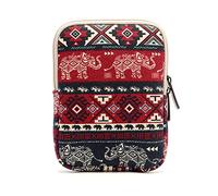 mayDONG Couverture de livre en tissu lavable avec fermeture éclair à fleurs en Éléphant Rouge