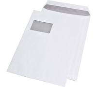 mayer-network 30005425 Enveloppes d'expédition C4 , avec fenêtre, autocollantes, 100 g/qm, blanc, 250 pièces