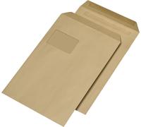 mayer-network 30007500 Enveloppes d'expédition recyclées - C4 , avec fenêtre, autocollantes, 90 g/qm, marron, 250 pièces