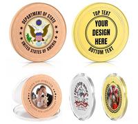 Mayertoung Pièces personnalisées, pièces de défi personnalisées avec logo/texte/photo, jetons de poche en métal personnalisés, pièces de décision pour événement familial militaire d'entreprise, Border