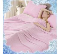 MAYFABD Couverture Rafraichissante Bambou pour Été Couverture avec Technologie Sentiment Froid Plaid Doux Léger pour Canapé Fauteuil Adulte Bebe Enfant Chien Voyage Voiture,D,235 * 240cm