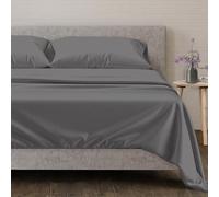 Mayfair Linen 100% Egyptian Cotton Queen Size Sheet Set - 4 PC 600 Thread Count Egyptian Cotton Sheets Set for Queen Size Bed (Dark Grey), Soft, Cooling, Luxury Hotel 16" Deep Pocket Sateen Bedsheet