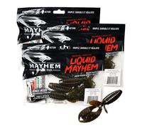 Mayhem Incursion Craw Leurre de pêche en plastique souple Un excellent leurre de pêche à la basse avec un profil élégant et une action incroyable, Vert citrouille pastèque