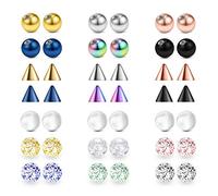 Mayhoop 16G Boule de Remplacement pour Les Piercings de Corp Acier Chirurgical et Acylique Pour Piercing Labret Studs/Piercing Téton Mamelon/Piercing Langue/Piercing Nombril 3mm 42Pièces