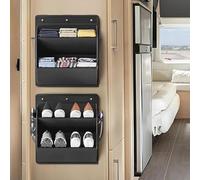 Mayhug Lot de 2 rangements à chaussures à suspendre au-dessus de la porte avec ruban adhésif adhésif, organiseur mural avec grandes poches profondes pour camping-car