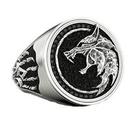MayiaHey Bague de loup, bague de patte de loup pour homme, bague de loup viking nordique, bijou de loup celtique, bague de tête de loup hip-hop, bague de loup punk pour garçons, Small, NO