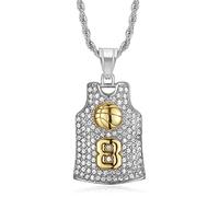 MayiaHey Collier de basket-ball numéro 8, collier de basket-ball n° 8 pour homme, pendentif joueur de basket-ball, collier pendentif commémoratif pour garçons, Acier inoxydable