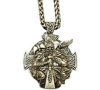 MayiaHey Collier nordique Viking Odin Croix Rune Rune pour homme, collier vintage Odin Corbeau Sword Sword Viking Warrior Eagle Hache Marteau, NO