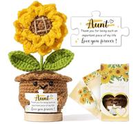 MAYICIVO Meilleur cadeau de Noël pour tante, cadeau d'anniversaire pour tante de la part d'une nièce, neveu, tante d'anniversaire pour tante, soutien émotionnel fait à la main, cadeau de tournesol