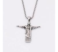 MAYIYAHO Acier Inoxydable Argent Christ Pendentif Collier Homme Dieu Brésil Rio De Janeiro Statue Religieuse Prière Hommes Rétro Collier